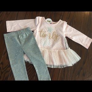 NWT Mud Pie Twirly Girl set 6-9 mo